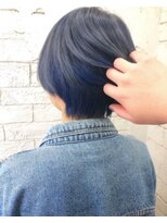 アジールヘア 所沢プロペ通り店(agir hair) インナーブルーonシルバーAラインボブ【所沢/ブリーチ】