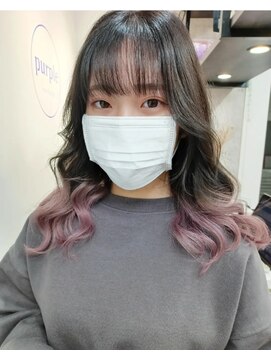 パープル(purple) ペールピンクグラデ