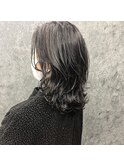 【所渉】グレージュ/ミディアムレイヤー/ゆるふわカール