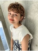 外国人風パーマウルフ