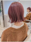 外ハネボブ×コーラルピンクベージュ