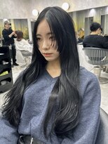 シティ(CITY) 姫カット レイヤーカット 韓国ヘア ブルーブラック 表参道