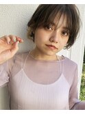 【Link】大人ショートボブ×グレージュ×イヤリングカラー