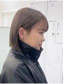ボブミルクティーベージュブリーチダブルカラー堀江