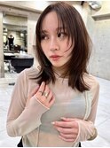 韓国ヘアグレージュカラーブリーチ無し髪質改善イヤリングカラー