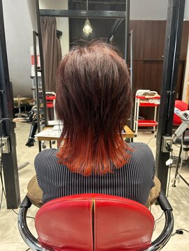 ポリッシュヘアーメイク 金町店(POLISH hair make) ウルフ×オレンジカラー