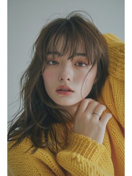 ラナ 新宿(lana) レイヤーミディ/シースルーバング/顔まわり/【lana hair 新宿】