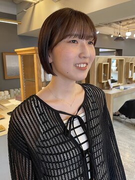 ヘア プロデュース キュオン(hair produce CUEON.) ミニボブ×オリーブグレージュ