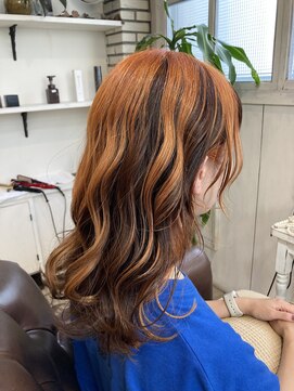 クッキー ヘアーアンドメイク(COOKIE Hair&Make) 【COOKIE】オレンジ×アンブレラカラー