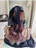 お呼ばれヘアセット/結婚式ヘアセット/カチモリハーフアップ