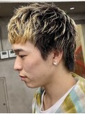 刈り上げアップバングスパイキーショートパーマスパイラルパーマ