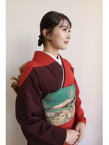 ギフト(GIFT)&nbsp;成人式ヘア　タイトアレンジ　リボンアレンジ