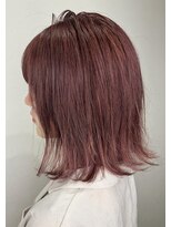 バベル(BABEL Hair Design)&nbsp;【BABEL】ベリーピンク＿耳かけ外ハネボブ