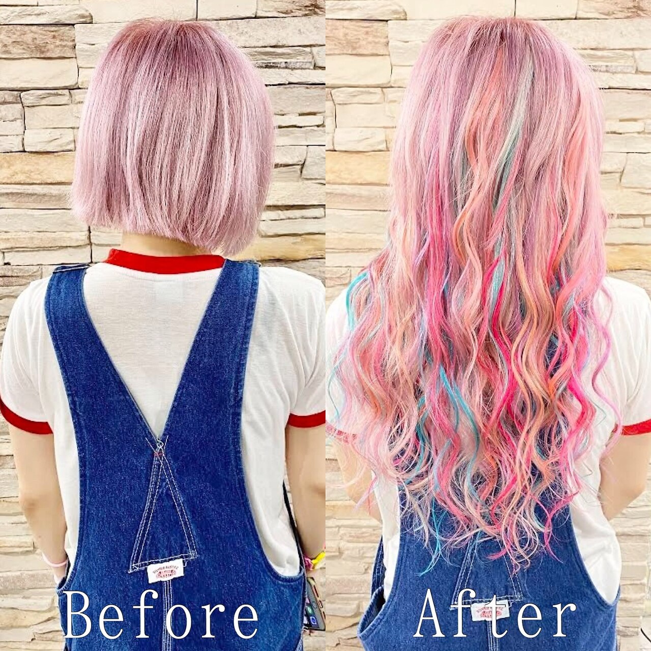 ピンクレインボー#シールエクステ#ナチュラルピンク#大宮：L083611706