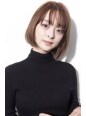 大人ショートボブ20代30代40代耳掛け小顔ボブ暖色系カラーw