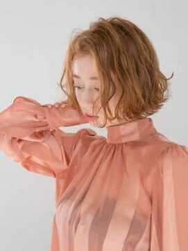 アース 三軒茶屋店(HAIR&MAKE EARTH) 三軒茶屋_レディース_コテ巻き_パーマ_オレンジベージュ_小顔