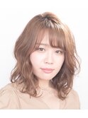 レッドブラウン/イメチェン/フルバング/似合わせカット/秋葉原
