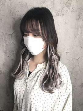 ルーツアイリー 心斎橋(ROOTS IRIE) 暗髪×シールエクステイヤリングカラー☆ホワイトアッシュ