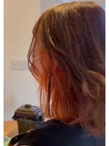 ニコ ヘアリラクゼーション(Nico hair relaxation)&nbsp;オレンジ×ブラウンカラーニュアンスパーマミディアム大人可愛い