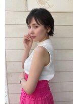アミュレ(Amule)&nbsp;大人可愛いフレンチショートボブ厚めバング30代春髪梅ヶ丘美容室