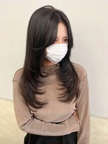 サンド 鹿児島中央(sand)&nbsp;黒髪/グレーベージュ/レイヤーロング/前髪パーマ[鹿児島中央駅]