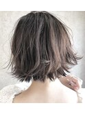 \切りっぱなしボブ/アディクシーカラー×スモーキーグレージュ