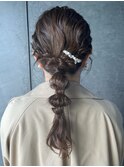 編みおろしアレンジヘアセットお呼ばれアレンジ