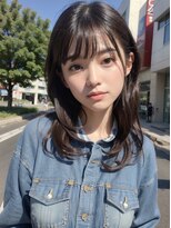 オルク 札幌大通(Orque)&nbsp;大人可愛い顔まわりレイヤーロングアッシュブラック暗髪