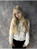 ホワイトブロンド 20代30代 レイヤーカット ブリーチリタッチ