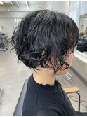 【中目黒】おしゃれかわいい黒髪ショートボブのくるくるパーマ☆