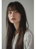 ★ナチュラルロング×束感バング