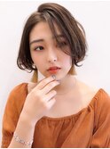 Say.ひし形ボブオリーブグレーアッシュブラック暗めカラー表参道