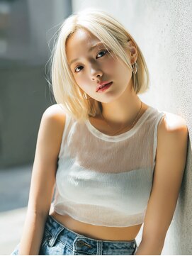 前髪顔まわりカット/外ハネボブ/丸みボブ/ショートボブ