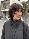 小顔パーマ◎ショートボブ×レイヤーカットデニュアンスパーマ