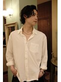 大人ストリートスタイルメンズセンターパートパーマ