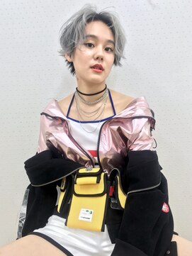 ラパンセ ブルー(LA PENSEE BLEU) 【LA PENSEE】マニッシュエッジショート ホワイトアッシュ