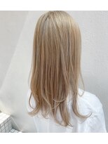 フロート 小阪店(float)&nbsp;ハニーイエロー_マロンベージュ Aラインボブ かきあげ