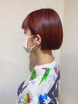 ローグ ヘアー 金町店(Rogue HAIR) ローグ金町美容室《沙月》 赤系ミニボブ