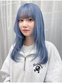 ペールブルー　レイヤーカット