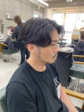フラッグヘアー 博多駅前店(Flag HAIR) ニュアンスパーマ スーツ 短髪 ツーブロック モテる黒髪