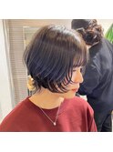 イメチェン/ワイドバング/ホワイトブロンド/外ハネボブ