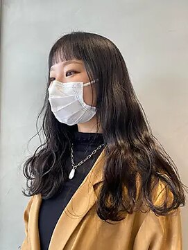 ヘアサロンガリカアオヤマ(hair salon Gallica aoyama) こだわりワイドバング x 暗髪カラー