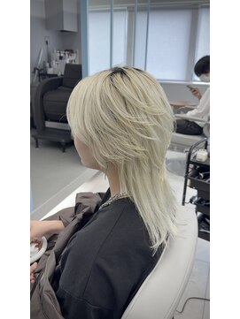 ポプルス(popls) 中性ウルフ/ロングウルフ/ホワイトブロンド/ウルフレイヤー