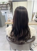 ★くびレイヤー韓国風巻き髪ダークアッシュグレージュカラー