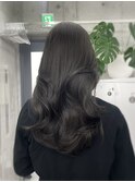 オリーブグレージュ/レイヤーカット　上野