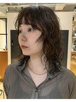 キャンバス 川崎(canvas.)&nbsp;ミディアムレイヤーパーマ　パーマ/髪質改善/レイヤー/横山大樹