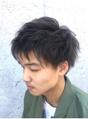 メンズショート×アッシュグレー