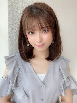 アフロート ディル(AFLOAT D'L) 20代30代40代大人かわいいボブ フェザーバング カーキグレージュ