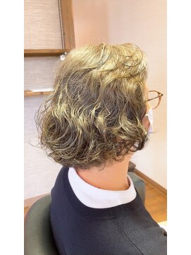 ヘアーズ はれるや(hair's) レイヤーボブウェーブショートニュアンスパーマ結べるボブ