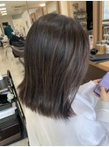 シークレットハイライト×グレージュ/くくれる外ハネボブ